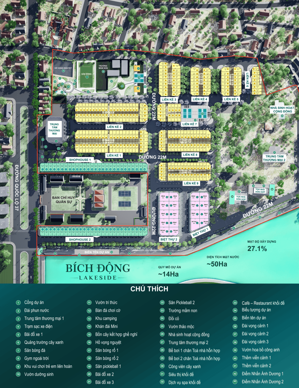 Tổng quan quy hoạch mặt bằng Bích Động Lakeside