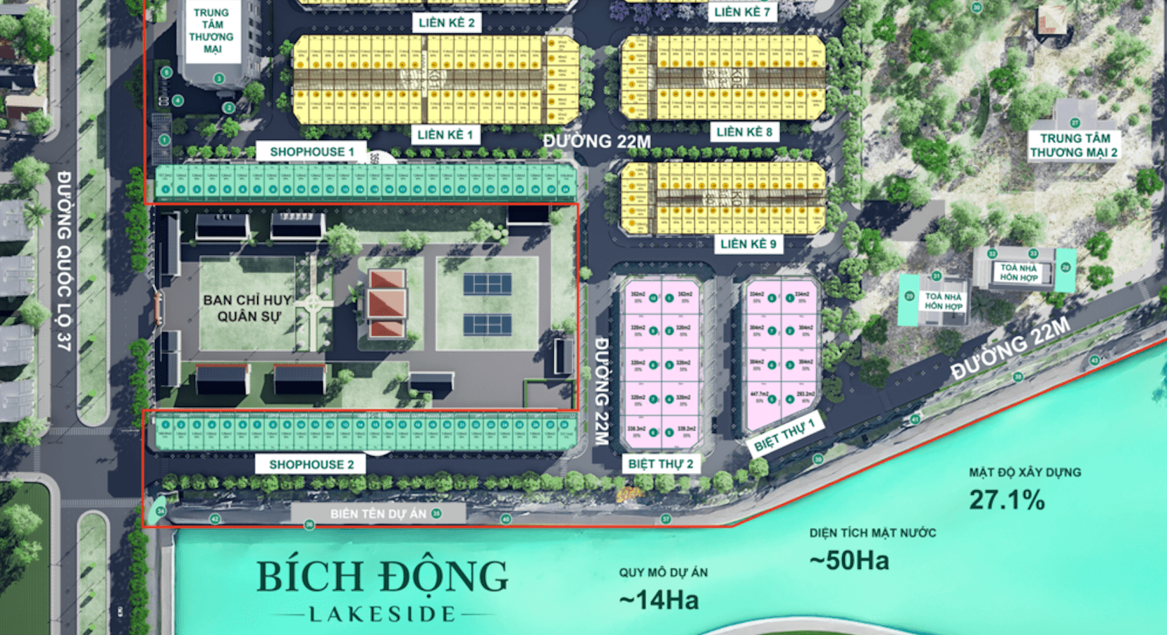 Mặt bằng dự án Bích Động Lakeside