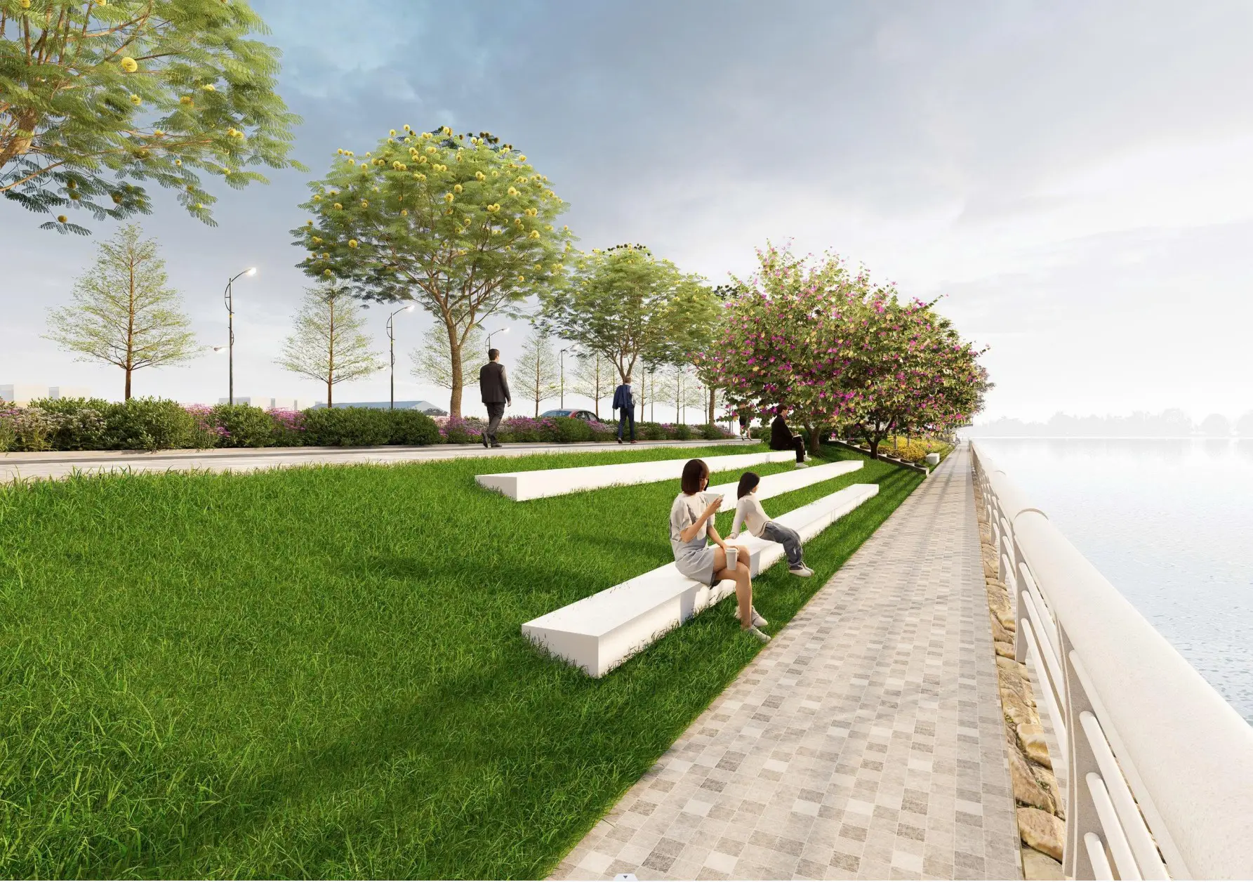 Phố đi bộ ven sông Bích Động Lakeside