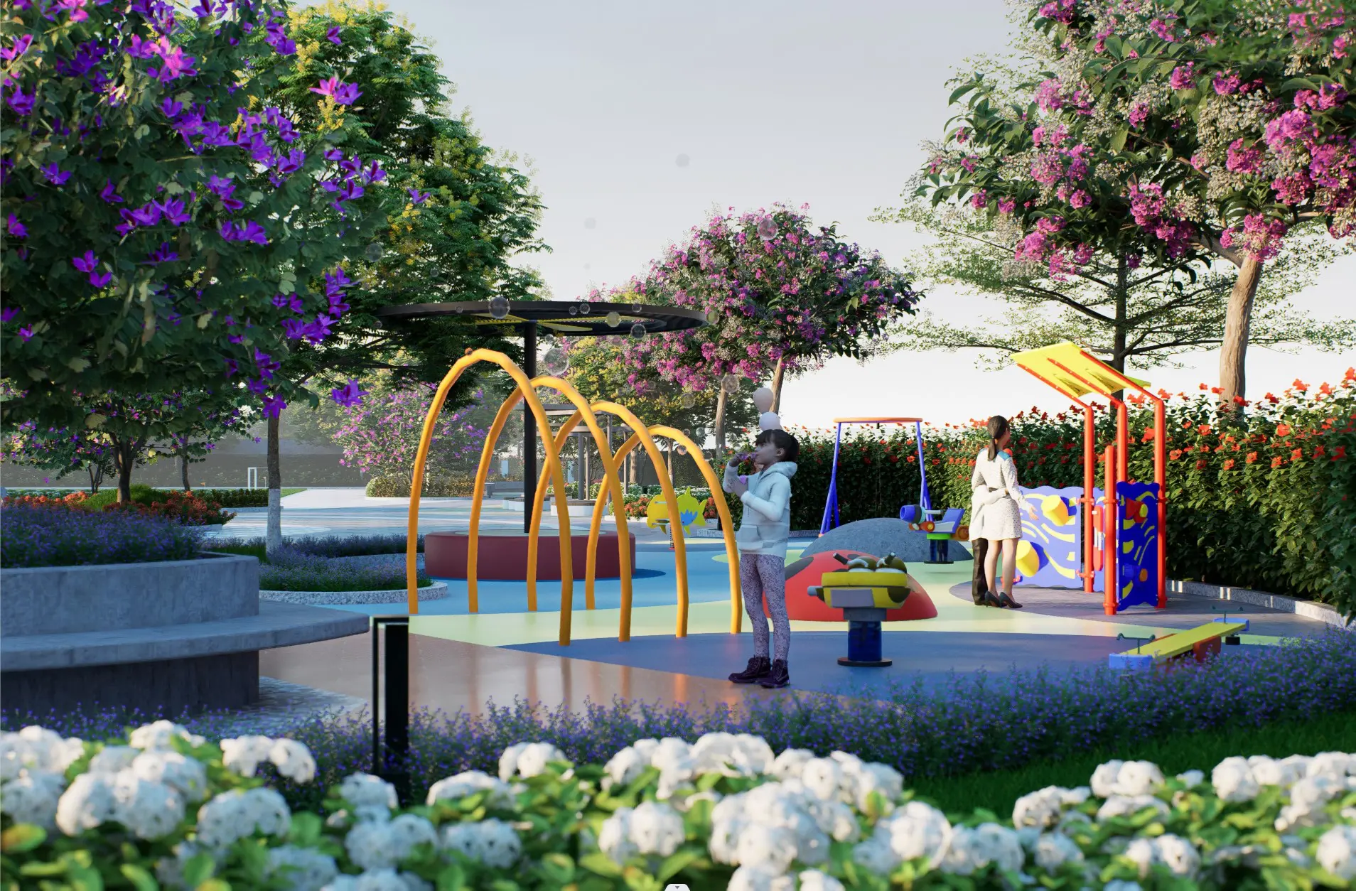 Tiện ích khu vui chơi trẻ em không gian xanh